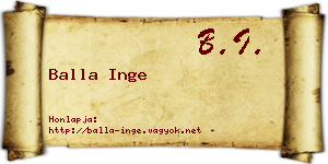 Balla Inge névjegykártya