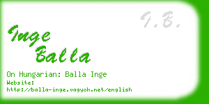 inge balla business card